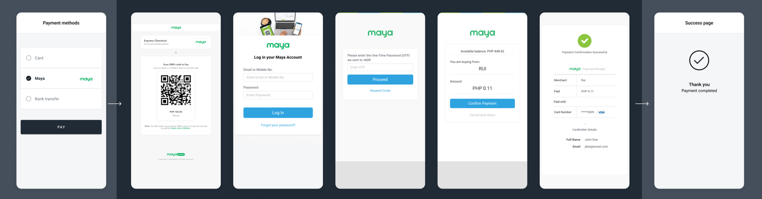 Maya redirect payment flow
